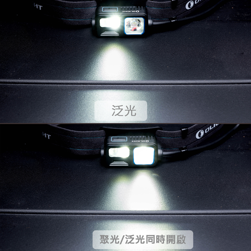 OLIGHT ARRAY 2S 1000流明 140米 揮手感應調光輕頭燈 紅白雙光源 聚光泛光可調