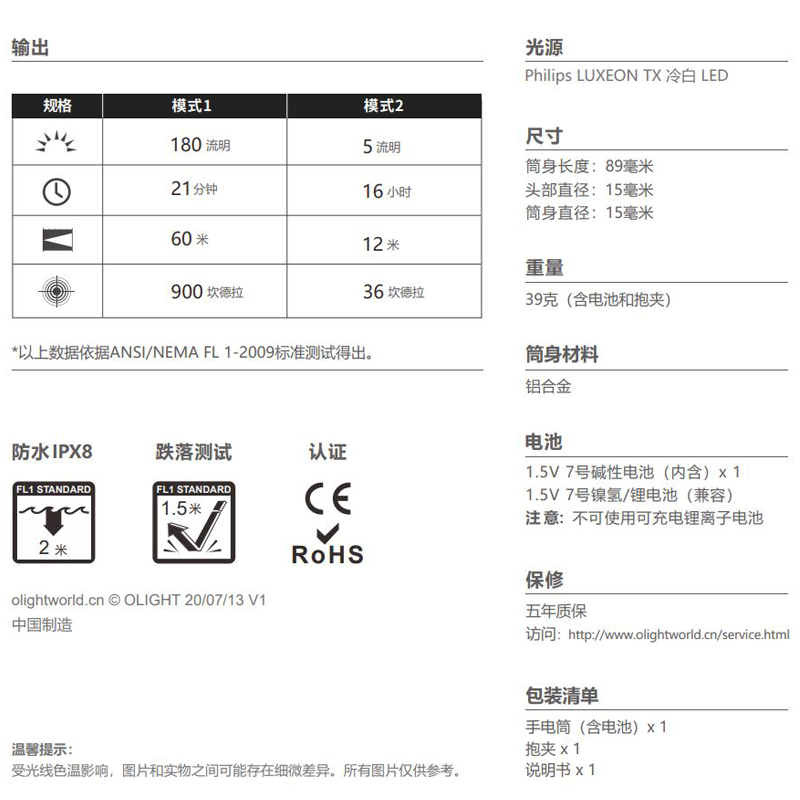 【限量已售完】 Olight i3T 軍綠限量 精緻小巧筆形迷你後開關AAA EDC手電筒180流明 防水 送禮 兩段亮度 雙向背夾