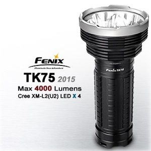 Fenix TK75 2015 4000流明(公司貨)超高亮便攜搜索手電筒 18650*4 可加購延長筒