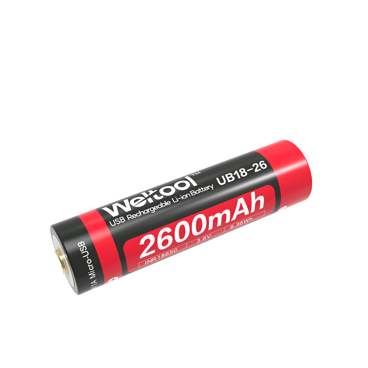 Weltool 衛途 UB18-26 18650 2600mAh USB充電鋰離子電池
