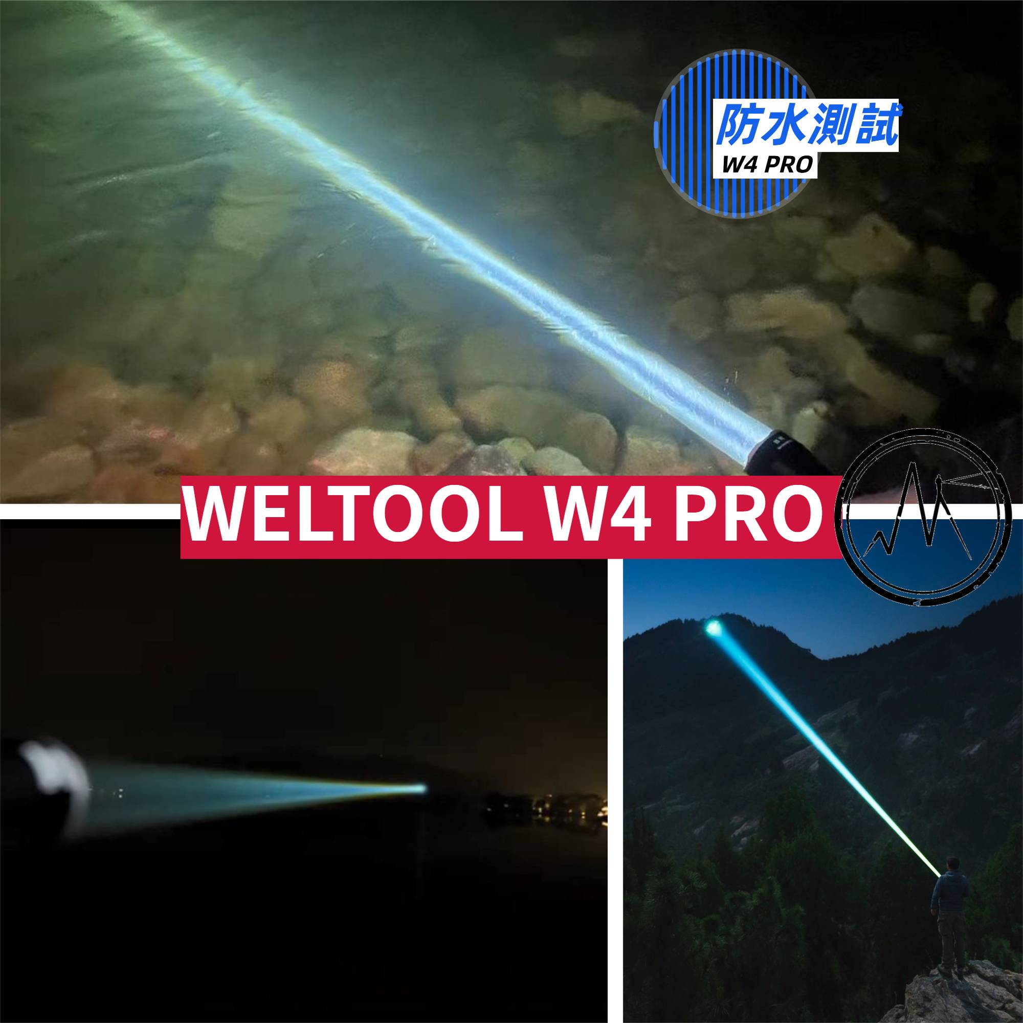 [停產] WELTOOL W4 PRO 3395米射程 LEP 超聚光手電筒 附充電電池