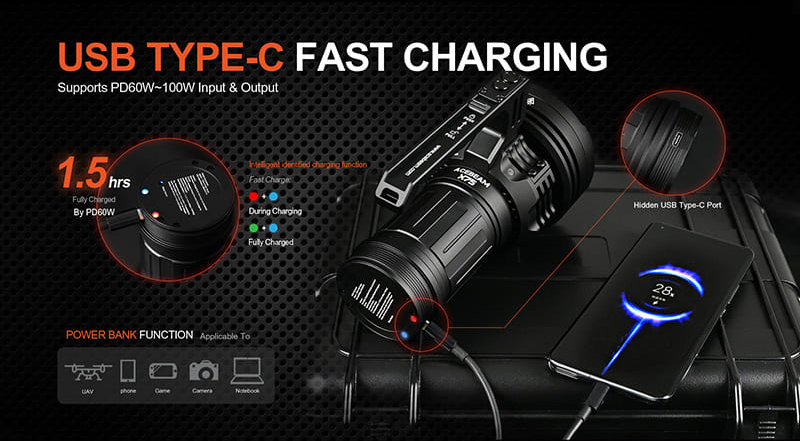 ACEBEAM X75 67000流明 高亮度遠射LED手電筒 快充 XHP70.3 HI 搜救型手電筒 ACEBEAM X75 67000流明 高亮度遠射LED手電筒 快充 XHP70.3 HI 搜救型手電筒