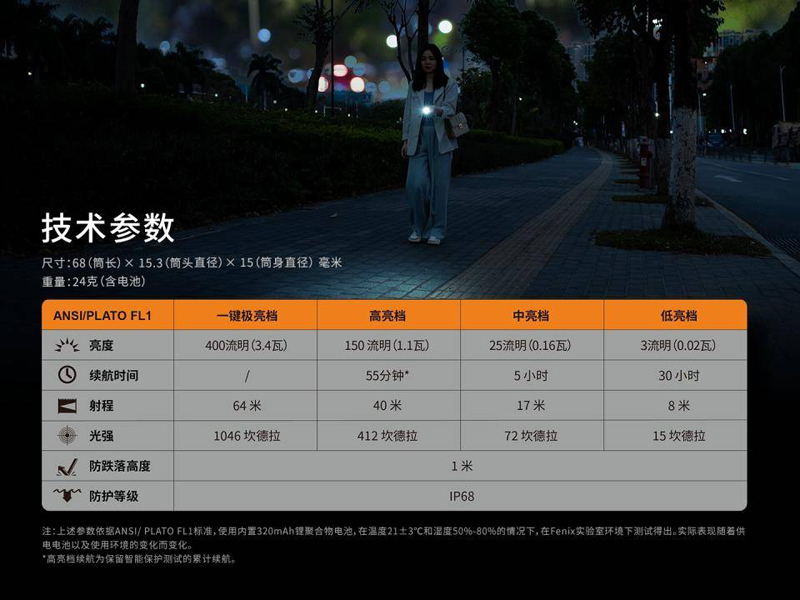 Fenix E05R 400流明 64米 小巧高亮鑰匙扣手電筒 Cree USB充電 IP68防護 鑰匙圈燈
