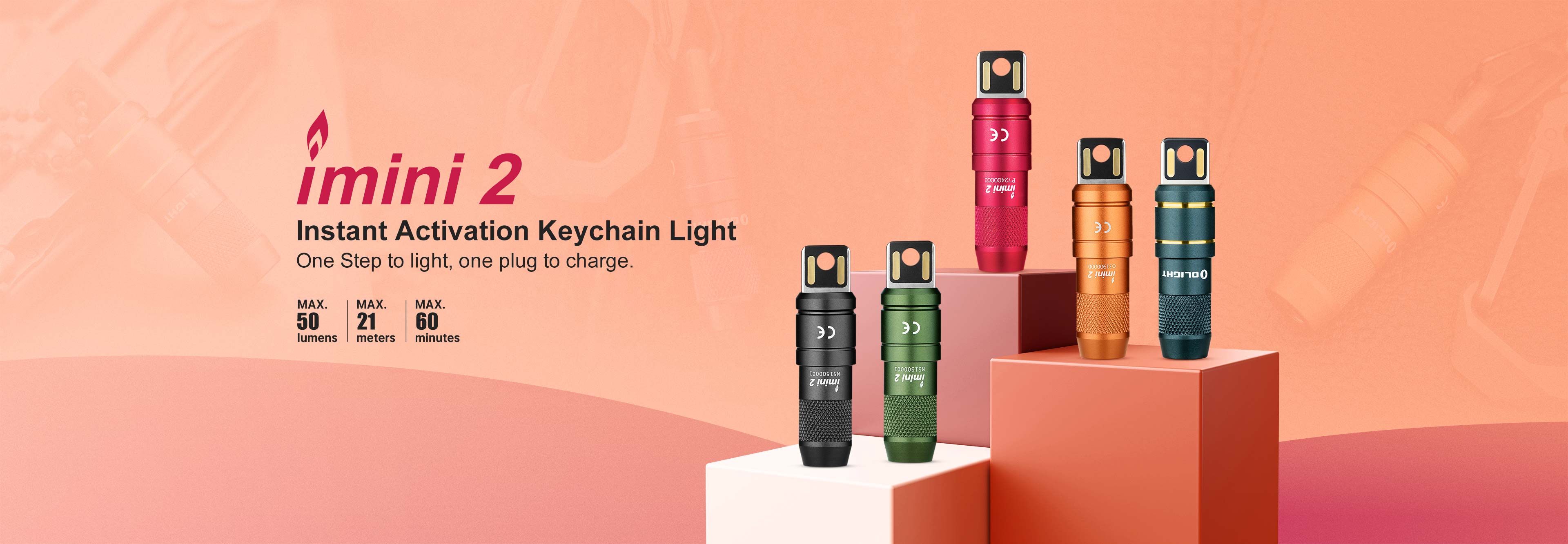 OLIGHT imini 2 【熱情紅】50流明 EDC可充電鑰匙圈燈 USB充電 尾部磁吸 鋁合金 IPX6防水 禮品 OLIGHT imini 2 【熱情紅】50流明 EDC可充電鑰匙圈燈 USB充電 尾部磁吸 鋁合金 IPX6防水 禮品