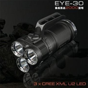 Niteye EYE30 3顆CREE XM-L U2 2000流明三頭怪手電筒(4顆18650)