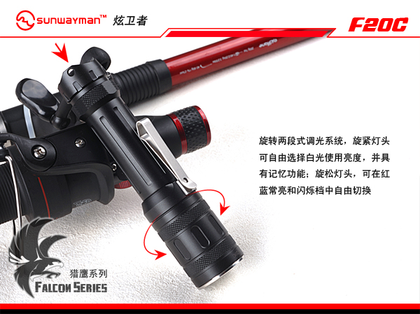 Sunwayman F20C 18650 780流明三色光源強光手電筒